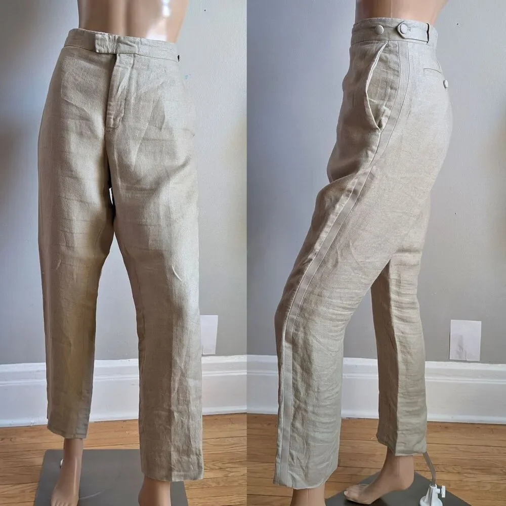 Banana Republic Trousers Cream Irish Linen Trousers Baird McNutt Size 32S